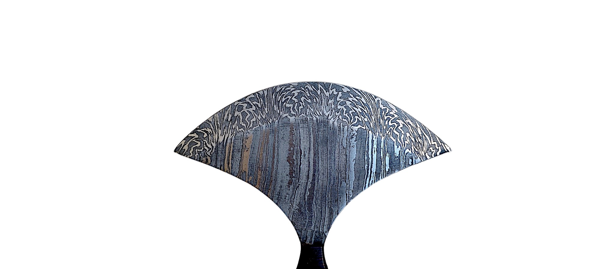 Damascus Ulu Knife with Rosewood Handle & Leather Sheath – 6" Blade - Image 7