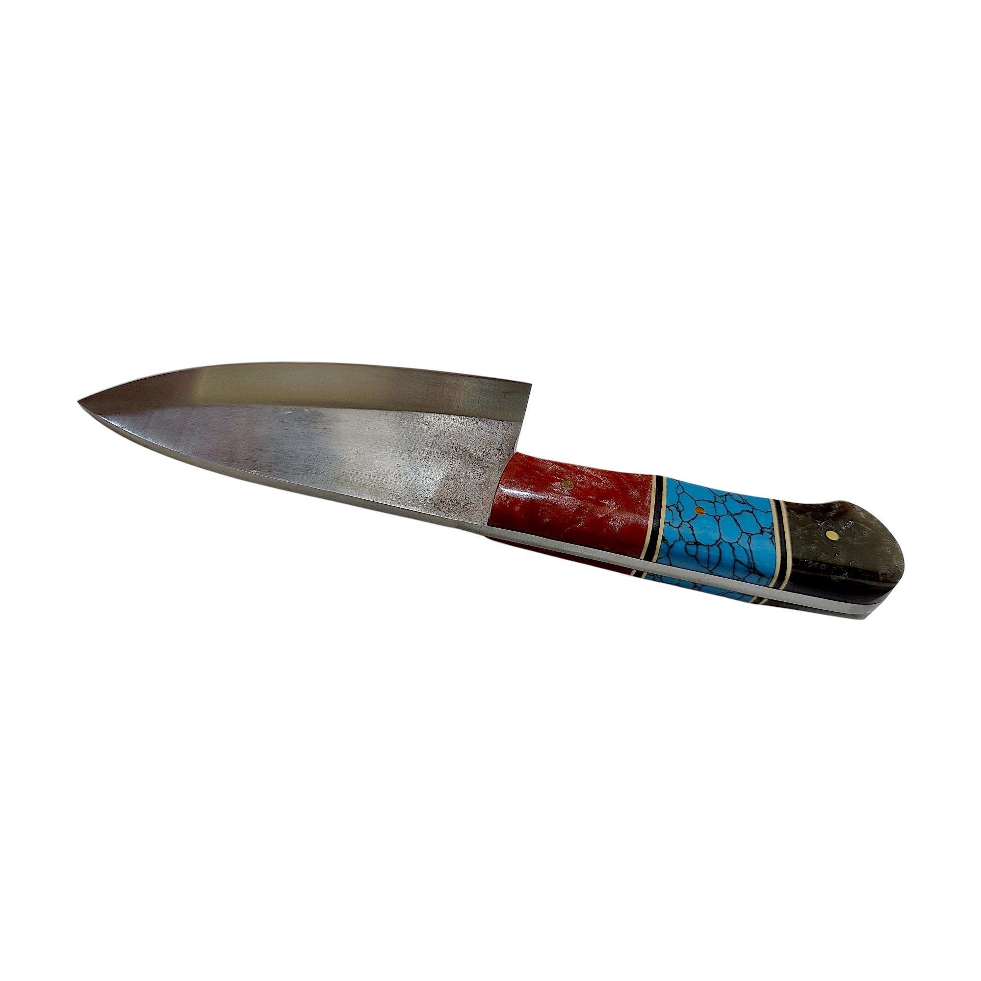 Compact Bushcraft Knife with Colorful Layered Handle - Image 2